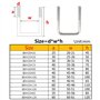 Lot de 2 boulons d'ancrage carrés en U en acier inoxydable 304 M8 x 50 x 100 mm