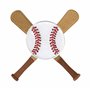 PatchMommy Patch Écusson Brodé Thermocollant en Forme de Balle de Baseball et Battes Sport - Pièce Brodée à Coudre ou Coller au