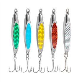 TUXIBIN 5PCS Leurre De Pêche en Métal Slice Cuillère Spinner Appâts S'attaquer Mackeral Tailor Leurres Cuillere Peche Kits Leurr TUXIBIN 5PCS Leurre De Pêche en Métal Slice Cuillère Spinner Appâts S'attaquer Mackeral Tailor Leurres Cuillere Peche Kits Leurr