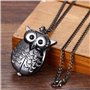 Montre Gousset Homme Montre de Poche Femme Mode Le Hibou Mouvement Quartz Longue Chaine de Chandail Montre Broche/Cadeau fête de