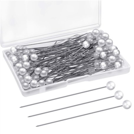 Lot de 100 épingles à boutonnière en Fausses Perles Blanches pour Bouquet de Mariage