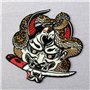 Patch brodé en forme de Hannya Oni Masque, à coudre ou à coller avec fer à repasser