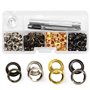 Gasea 120 Set Grommets Eyelets Métal 4 Couleurs œillets avec Rondelles 6mm Kit d'Outils à Oeillet Couture Avec 3PCS Grommets Ins
