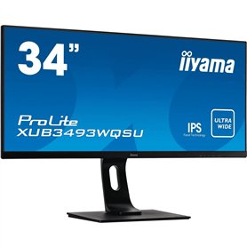 iiyama Ecran 34'' Prolite UW QHD, IPS, 3440x1440 (21:9), 13cm Pied réglable en Hauteur, 400cdm², >5mln:1 ACR, Haut-parleurs, 2xH iiyama Ecran 34'' Prolite UW QHD
