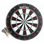Masterdarts Cible de fléchettes avec 6 fléchettes - Tableau de fléchettes Ø45cm - Fléchettes à Pointe métallique - Cible en lièg