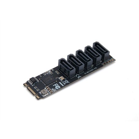 Computer District - Carte Controleur M.2 (M KEY - B & M KEY) format 2280-5 ports SATA 3 (SATA III) - Chipset JMB 585