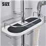 Tablette de Douche Poteau Réglable en Alliage d'aluminum avec 2 Crochets Serviettes