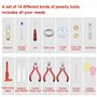 1 300 pièces - Ensemble de 14 outils de réparation de bijoux avec pince de fil d'argent - A