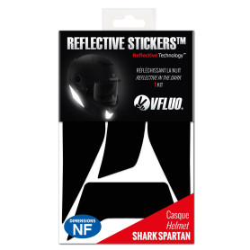 VFLUO - Gamme Stickers Noirs Rétro Réfléchissants - Bandes Casque Moto Shark Spartan - Homologation FR - Technologie 3M™ - Haute VFLUO - Gamme Stickers Noirs Rétro Réfléchissants - Bandes Casque Moto Shark Spartan - Homologation FR - Technologie 3M™ - Haute
