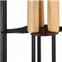 relaxdays 10028780 Ensemble serviteur de cheminée 4 pièces Accessoire Pelle Balai Support grattoir, Noir