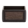 Sebastian Sturm RYAN Distributeur de trombones en bois et cuir véritable 8 cm x 4 cm x 8 cm Cuir noir/bois de chêne fumé.
