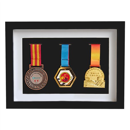 vitrine en bois pour les médailles et les insignes d'honneur Box Boîte de rangement pour médaille Marathon
