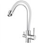 Ibergrif M22122-3 Robinet de Cuisine Poignée Double avec Bec Flexible