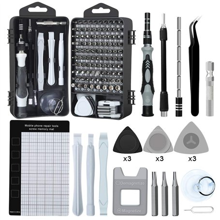 124 en 1 Kit de Tournevis de Précision Magnétique Tournevis Professionnel Kit d'outils de Réparation pour Téléphone Portable