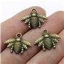 EPRHAY Lot de 50 Pendentif Abeille en Alliage de Bronze Antique en forme d'abeille et Abeille en Bronze Antique