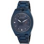 Emporio Armani Montre Trois Aiguilles en Acier Inoxydable Ton Bleu pour Homme