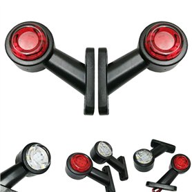 Formplas Lot de 2 feux de position LED 12 V 24 V 12 V 24 V gauche et droite Couleur blanc et rouge Feux latéraux pour camion, vo Formplas Lot de 2 feux de position LED 12 V 24 V 12 V 24 V gauche et droite Couleur blanc et rouge Feux latéraux pour camion