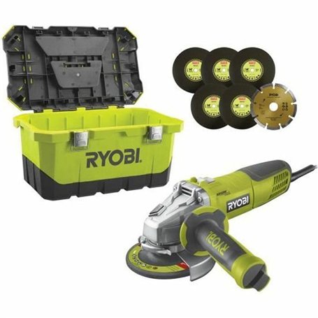 Meuleuse d'angle RYOBI - 1010W - 125mm - 1 coffret de rangement - RAG1010-125TA6