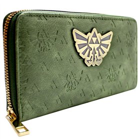 Legend of Zelda en Relief Tri-Force Symboles Portefeuille Vert Legend of Zelda en Relief Tri-Force Symboles Portefeuille Vert