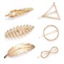 Huture Pinces à Cheveux Rétro Métal Antidérapantes Barrettes Épingle Dorées Accessoires Adorables pour Femmes Triangle de Cercle