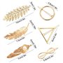 Huture Pinces à Cheveux Rétro Métal Antidérapantes Barrettes Épingle Dorées Accessoires Adorables pour Femmes Triangle de Cercle