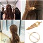 Huture Pinces à Cheveux Rétro Métal Antidérapantes Barrettes Épingle Dorées Accessoires Adorables pour Femmes Triangle de Cercle