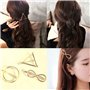 Huture Pinces à Cheveux Rétro Métal Antidérapantes Barrettes Épingle Dorées Accessoires Adorables pour Femmes Triangle de Cercle
