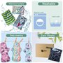 ZCOINS Serviettes Hygiéniques Lavables Réutilisables Flux Abondant 4 Pack - Taille XL (34cm), Extrémité Allongée Élargie Anti-Fu