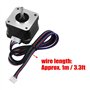 Diyeeni Moteur Pas à Pas 42BYGH34, Moteur Pas à Pas Bipolaire 4 Fils 12V 1.3A 0.30Nm avec câble de Connexion, Angle de Pas de 1,