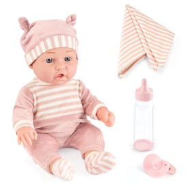 eDollable Ensemble de Jouets pour poupées et Accessoires de 30 cm Comprenant biberon, Couverture Douce, Sucette et vêtements Amo eDollable Ensemble de Jouets pour poupées et Accessoires de 30 cm Comprenant biberon, Couverture Douce, Sucette et vêtements Amo