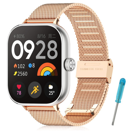 BDIG Bracelet Métal Compatible avec Xiaomi Redmi Watch 5/4 et Mi Band 9/8 Pro - Remplacement en Acier Inoxydable