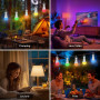Kimjo Ampoule E27 Led, RGB Ampoule Rechargeable avec Telecommande Sans Fil Dimmable, 7W, 2000mAh, USB C Batterie LED avec Foncti