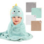 DASHUAIGE 4 pièces Cape de Bain Bébé, Serviette de Bain à Capuche pour Bébé, Sortie de Bain Super Absorbante, Serviettes pour En