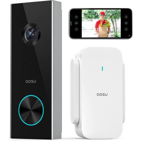 AOSU Sonnette sans Fil avec Camera 2K HD Sonnette avec Camera 166° Sonnettes WiFi sans Fil Exterieur Etanche- Détection de Perso AOSU Sonnette sans Fil avec Camera 2K HD Sonnette avec Camera 166° Sonnettes WiFi sans Fil Exterieur Etanche- Détection de Perso