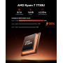 NiPoGi E3B Mini PC AMD Ryzen 7 7730U (jusqu'à 4.5GHz,8C/16T) Micro Ordinateurs de Bureau 16GB RAM 512GB SSD, WiFi 6, BT5.2, Trip