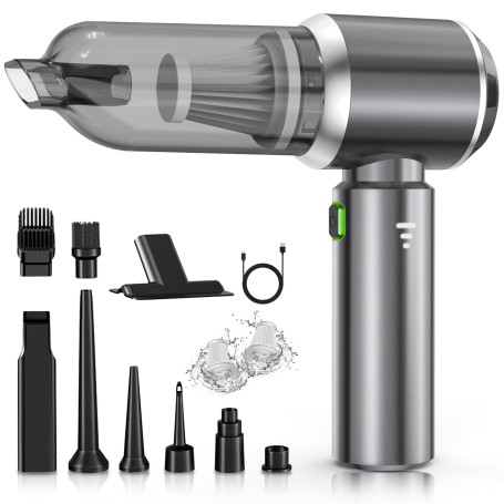 NVKHG Aspirateur à Main, 25000Pa Aspirateur à Main sans Fil, Aspirateur de Voiture à 3 Vitesses avec Moteur sans Brosse, Mini As