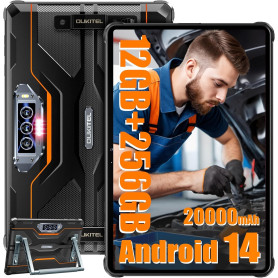 OUKITEL RT8 Tablette Incassable Android 14-12GO RAM + 256GO ROM 1TB, 20000mAh Tablette Durcie 11 Pouces FHD+, Helio G99 Octa Cor