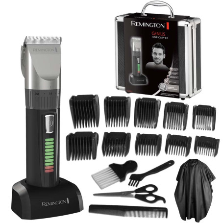 Remington Tondeuse Cheveux [Kit Professionnel] Genius (Moteur Pro résistant, Lames Céramique Auto-Affûtées, Secteur/Sans fil-Bat