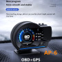 Affichage HUD de voiture,OBDⅡ+GPS Jauge intelligente Compteur de vitesse haute définition Outil de diagnostic Élimination du cod