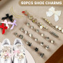 60PCS Charms pour Chaussures, Accessoires de Chaussure en Strass, Clip Sur Charm Pendentifs Agrémenter Chaussures Charms pour la