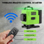Niveau Laser 360°x 4, Autonivelant Niveau Laser Vert Chantier à Ligne Croisée Verticale et Horizontale 3D, IP54