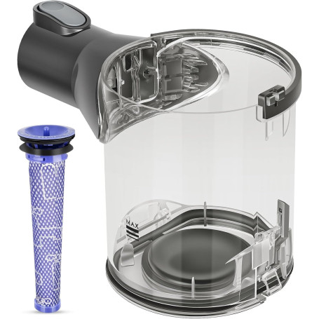 Poubelle Collecteur Réservoir pour Dyson V6 Bac à Poussière Pièces Détachées DC58 DC59 DC62 DC74 Accessoire Conteneur Cuve Recha
