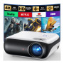 Mini Vidéoprojecteur 4K, HAPPRUN H1 Rétroprojecteur Portable 1080P Natif Bluetooth 5.1 avec Haut-Parleur Intégré Compatible Smar