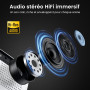 Mini Vidéoprojecteur 4K, HAPPRUN H1 Rétroprojecteur Portable 1080P Natif Bluetooth 5.1 avec Haut-Parleur Intégré Compatible Smar