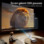 Mini Vidéoprojecteur 4K, HAPPRUN H1 Rétroprojecteur Portable 1080P Natif Bluetooth 5.1 avec Haut-Parleur Intégré Compatible Smar