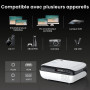 Mini Vidéoprojecteur 4K, HAPPRUN H1 Rétroprojecteur Portable 1080P Natif Bluetooth 5.1 avec Haut-Parleur Intégré Compatible Smar
