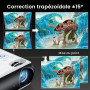 Mini Vidéoprojecteur 4K, HAPPRUN H1 Rétroprojecteur Portable 1080P Natif Bluetooth 5.1 avec Haut-Parleur Intégré Compatible Smar