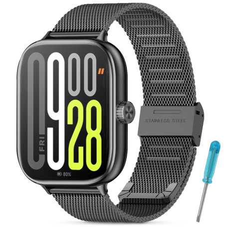 WindRen Métal Bracelets Compatible avec Xiaomi Watch, Acier Inoxydable en Métal pour Redmi Watch 4 / Mi Band 8 Pro
