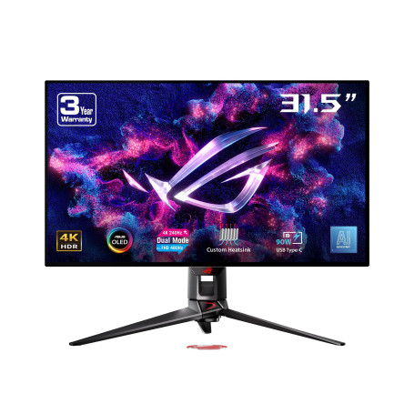 ASUS ROG Swift OLED PG32UCDP 32", 4K 240Hz ou FHD 480Hz, 0,03 ms (GTG), G-Sync®, dissipateur Thermique, OLED Care, AI Assistant,