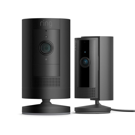 Ring Caméra extérieure sans fil (Stick Up Cam) + Caméra intérieure (Indoor Cam 2e gén.) | Caméra de surveillance wifi avec vidéo